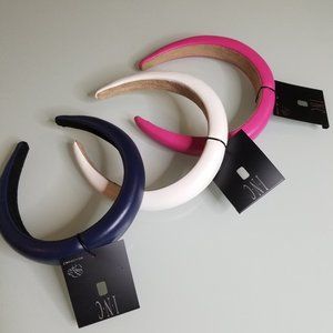 INC International Concepts Padded Fabric Headband Navy/Pink/White 3pc Set